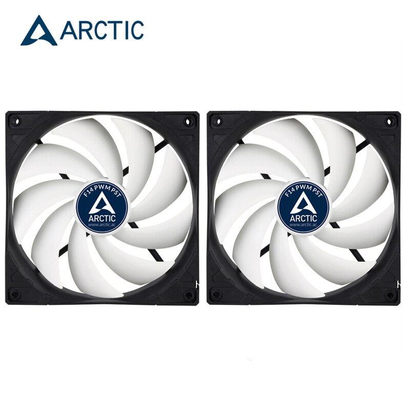 ARCTIC F14 PWM PST CPU Radiator Computer Case 140MM Fan 4Pin PWM Control Cooler Master Fluid Dynamic Bearing: 2PCS