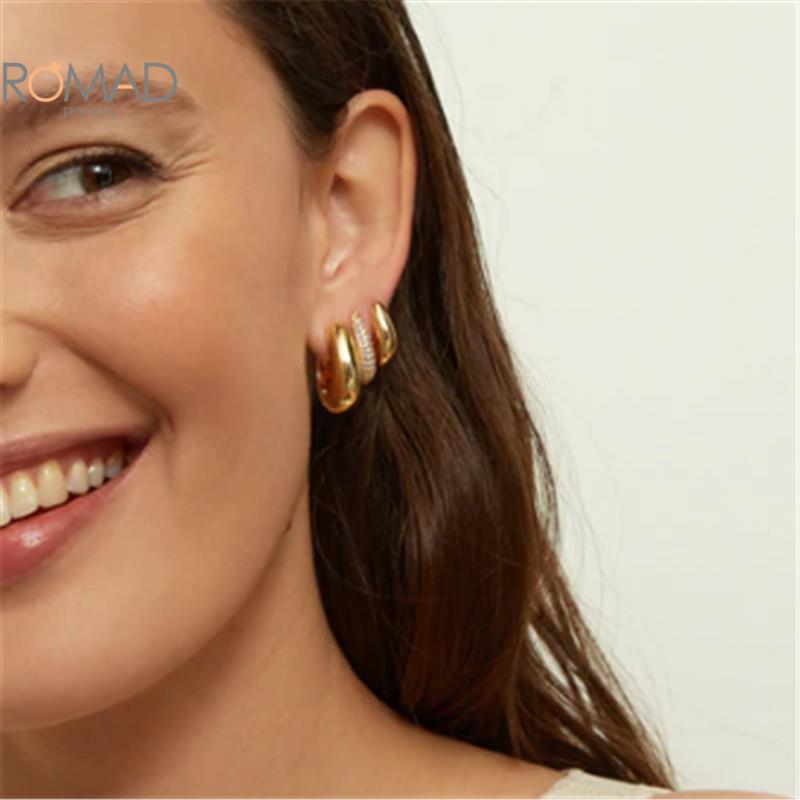 Romad Ins Modieuze Eenvoudige Diamanten Oorbellen Vrouwen Trendy Goud Kleur Onregelmatige Oorbellen Temperament Mode Huwelijksgeschenken