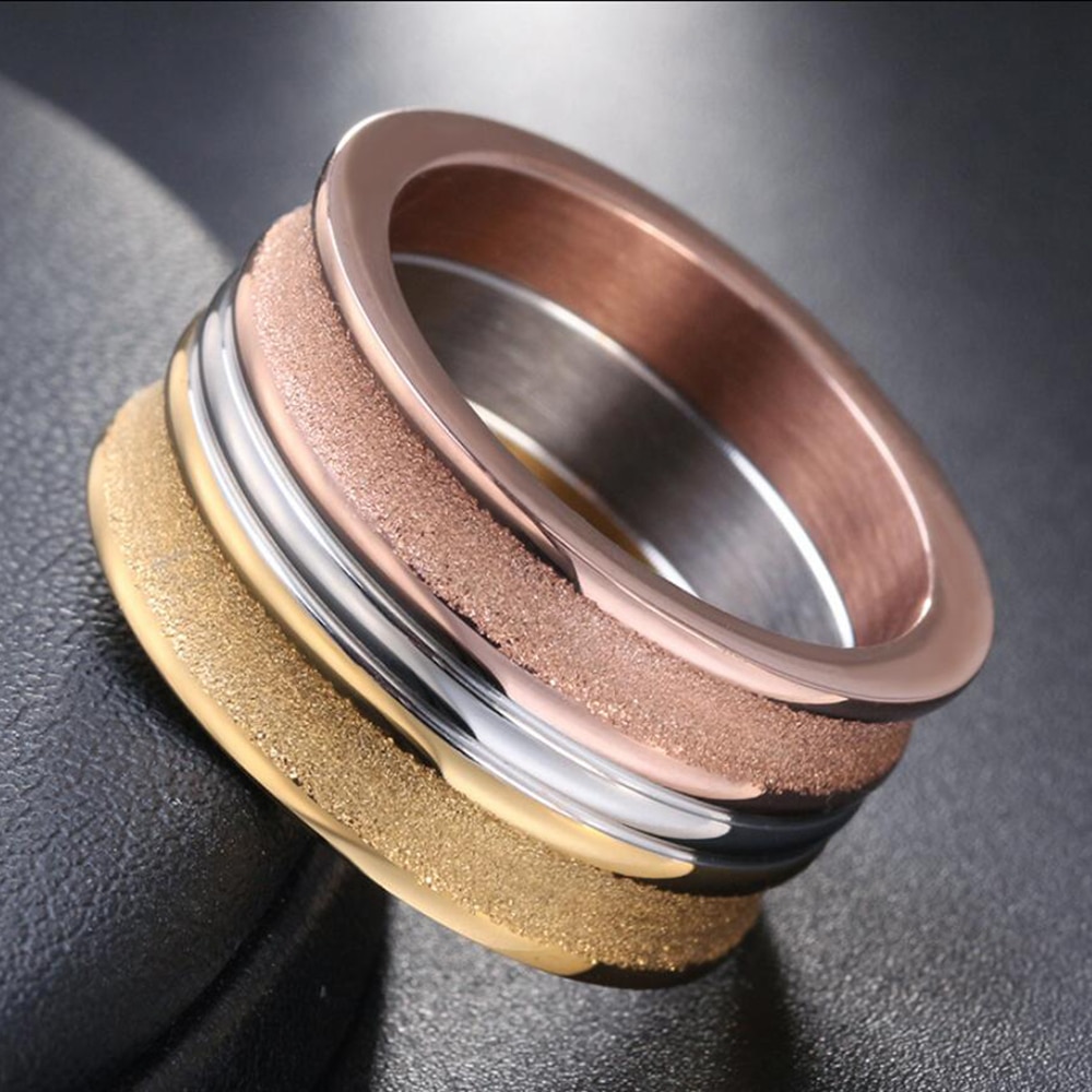 NIBA Multicolor Stainless Steel Women Jewelry Ring Engagement Ring for Women men