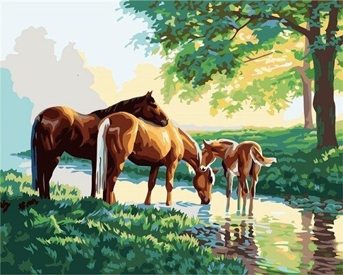 Pintura AZQSD por números, caballo, Animal, colorear por números, pintura al óleo acrílica, Kit de pintura a mano, decoración del hogar sin marco: SZYG997
