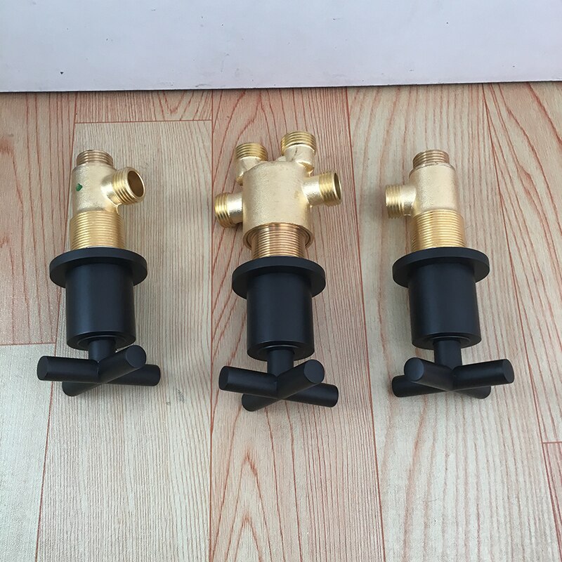 MTTUZK Solid Brass Mixing Valve Tap For Bathtub Faucet and Cold Mixer Matte Black Bathroom Faucet Accessories