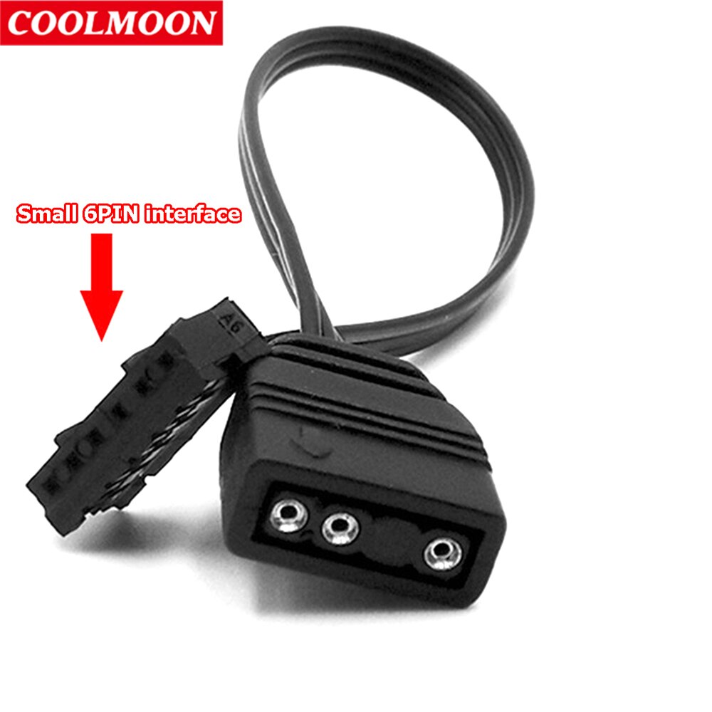 Coolmoon 5v 3 pin argb fan controller controller  to 6 pin /4 pin only for coolmoon adapter heat dissipation kjølevifter light strip 1pc: 5v 3 pin  to 6 pins