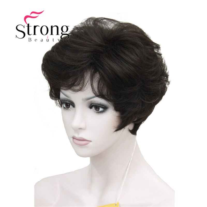 StrongBeauty Dame Frauen Kurze Syntheic Natürliche Welle Perücken Licht Braun Haar Perücke FARBE ENTSCHEIDUNGEN: 6 Kastanie Braun