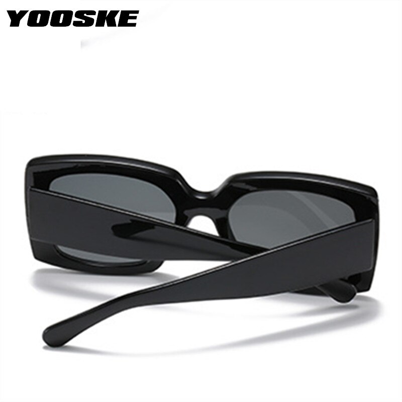 Yooske overdimensionerede solbriller kvinder mænd vintage brede ben firkantede solbriller camouflage leopard sorte briller  uv400