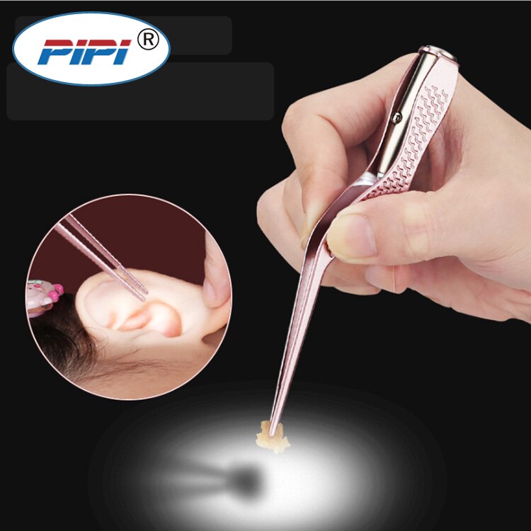 Style LED Flashlight Ear Pick Wax Remover Ear Cleaner Tweezers Ears Care Tool
