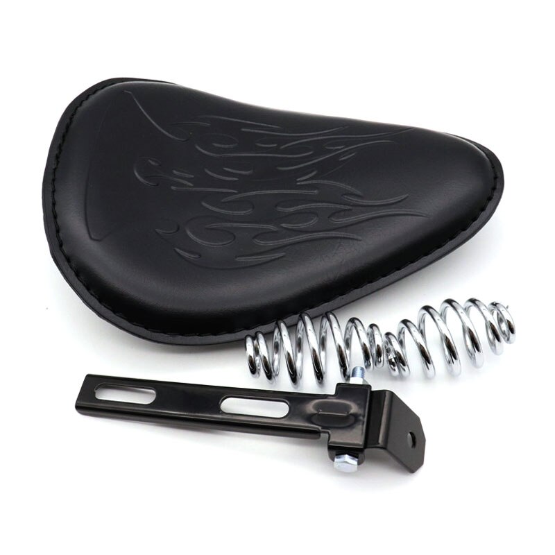 Aangepaste motorfiets pu lederen zadelkussens 3 "veren solo beugelzadel universeel voor harley chopper bobber cafe racer: 11