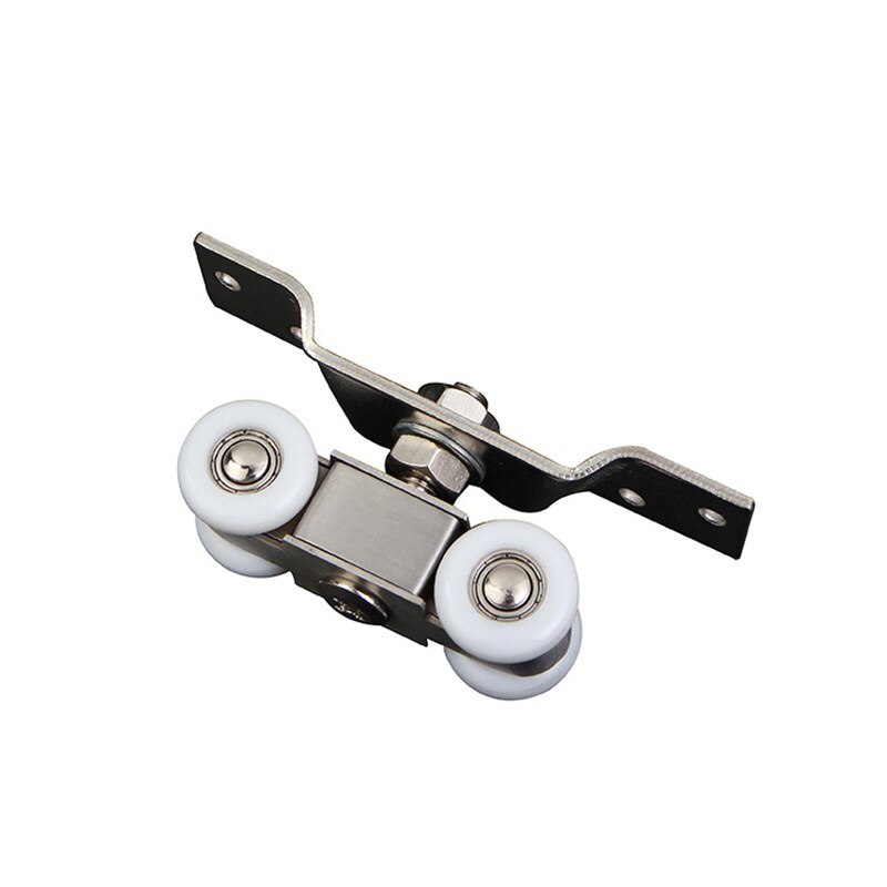 Bewegende 360 Graden Deur Opknoping Ronde Glazen Hardware Katrol Opknoping Mute Rail Wiel Balkon Schuifdeuren Kast 4 Wiel