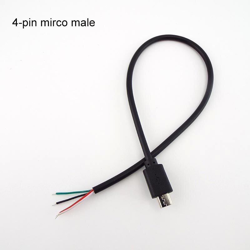 1/5Pcs Micro Usb 2.0 Een Vrouwelijke Mannelijke Jack Opladen Connector Kabel 4 Pin 2 Pin 4 Draden charge Cord Diy Voor Android Interface: 4 pin male / 5pcs