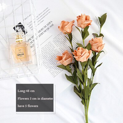 INS Style Artificial Vintage Rose Table Decoration Flowers For Cosmetics Wine Photo Background Photography Fotografia Photo: champagne