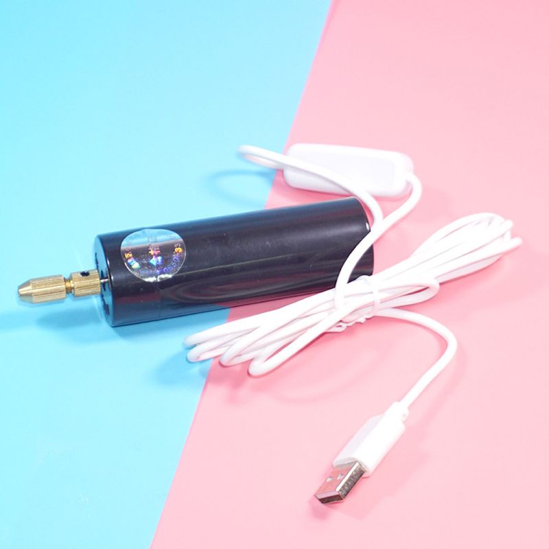Elektrische Hand Bohrer Schlüssel 5V Hand Motor Loch Machen Harz Schmuck Mini Bohrer Usb
