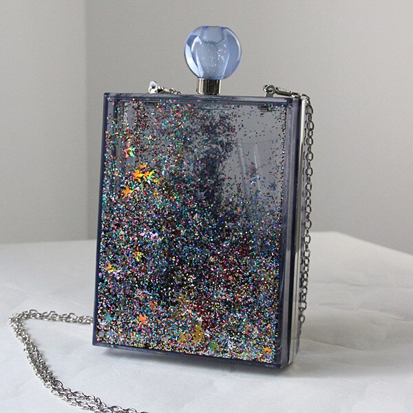 Minaudiere transparent, petit sac à main de luxe pour les femmes,en acrylique,avec cristaux et straps à chaine unique,disponible en plusieur couleurs