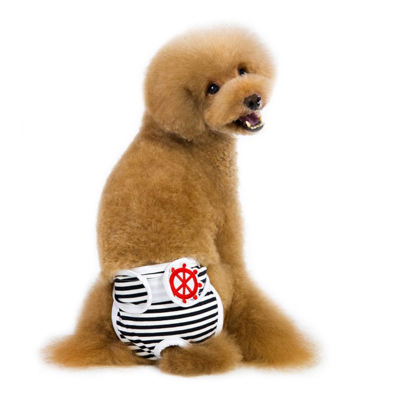 Dog Stripes Physiological Pants for Female Dogs Pets Menstruation Shorts Pants Pet: Black / XL