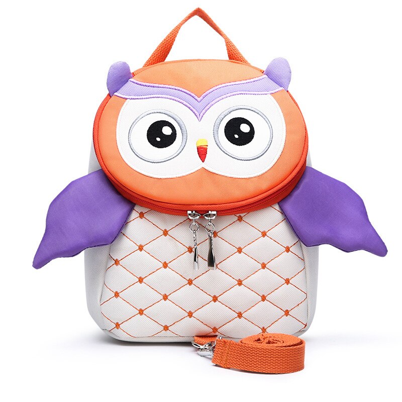 3DCute Owl Pattern Bag For Kids Girls Boys Children Backpack Cartoon School Bag Anti-lost Kindergarten Backpacks Mochila: orange