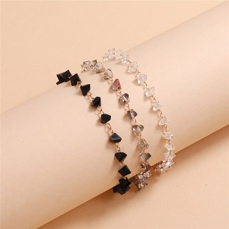 3 Stks/set Classic Enkelband Multi-layer Ketting Bead Crystal Foot Sieraden Zomer Strand Vrouwen Enkelbanden Op Voet Enkelband