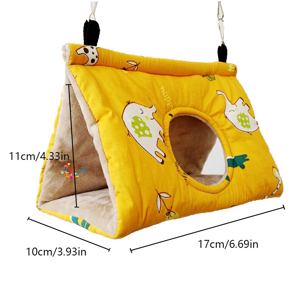 Square Bird Parrot Nest Soft Plush Bird Parrot Hammock Warm Hanging Bed For Pet Cave Cage Hut Tent Toy House for Small Animals: G372239X