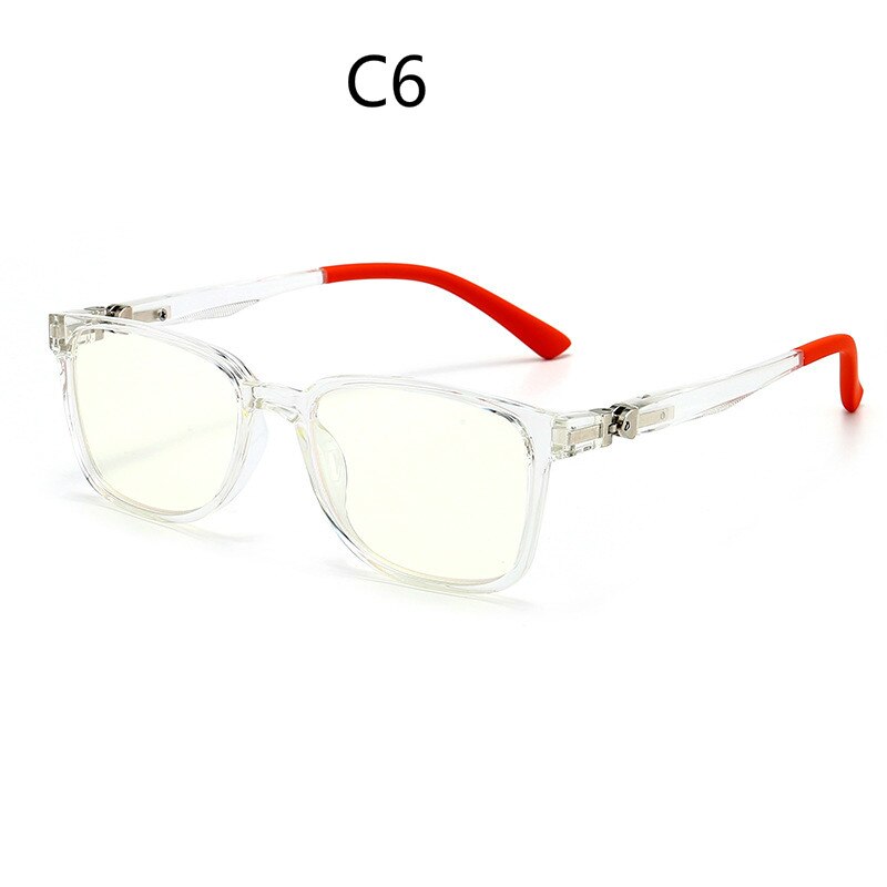 Blue Light Glasses Children Blocking Computer Eyeglasses Kids Girls Transparent TR90 Soft Silicone Frame UV400: C6