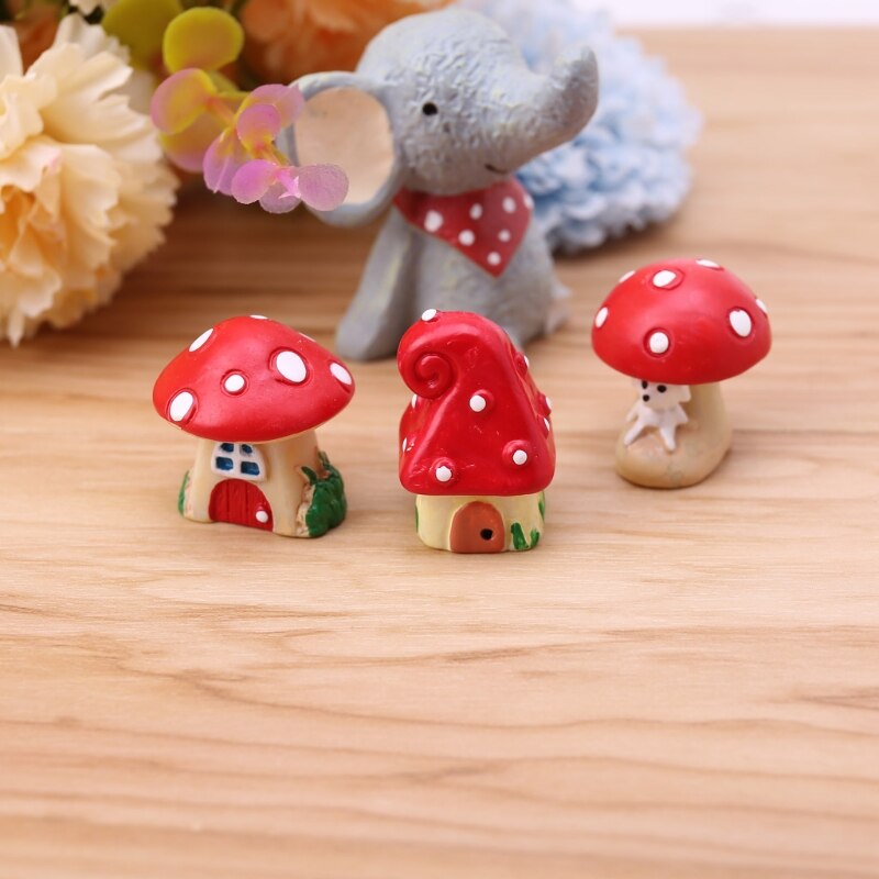 CrazyHome Positive Crochet Mushroom Set - 3 Piece Handmade Wool Yarn Decor, Cute Home Accents