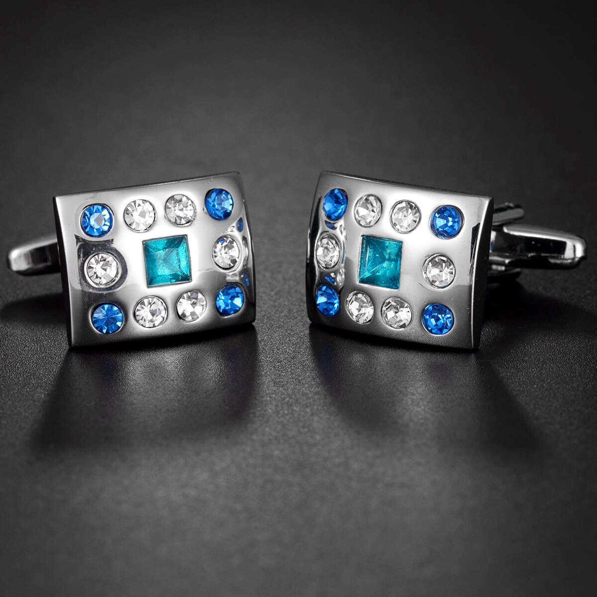 Mens Luxury Blue Crystal Cufflinks Suit Shirt Cuff Links Wedding Cufflink Jewelry Men&#39;s Accessories: 13