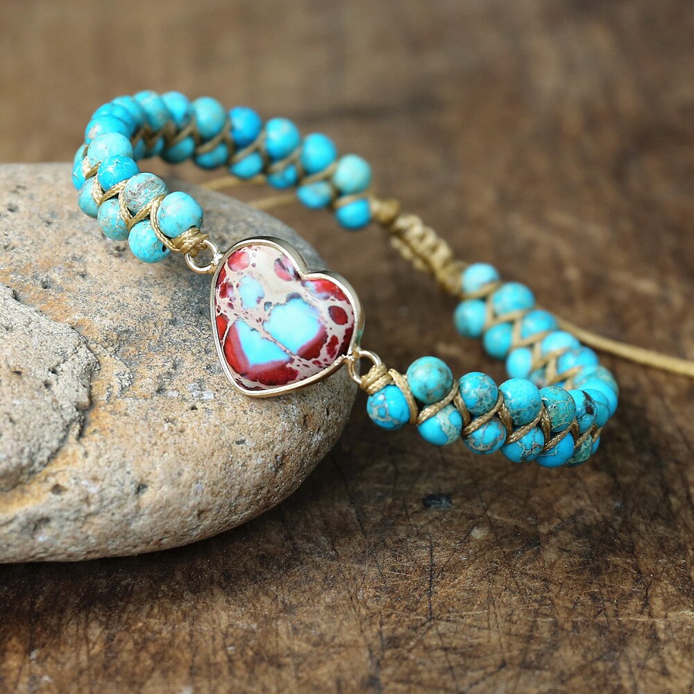 À la main En Forme De Coeur Bracelets Porte-Bonheur Femmes Bohême Yoga Chaîne Bracelets Tressés Amant Bracelet Femme Bijoux Directe: Default Title