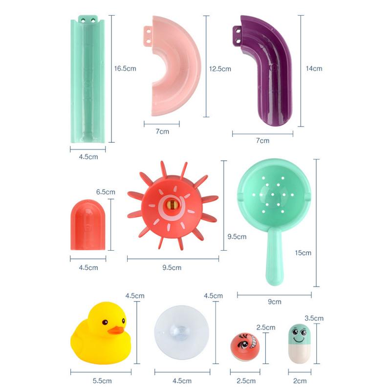Juego de juguetes de baño para bebé, bañera de pista ensamblada, herramienta para juegos de agua, juguete para ducha de baño