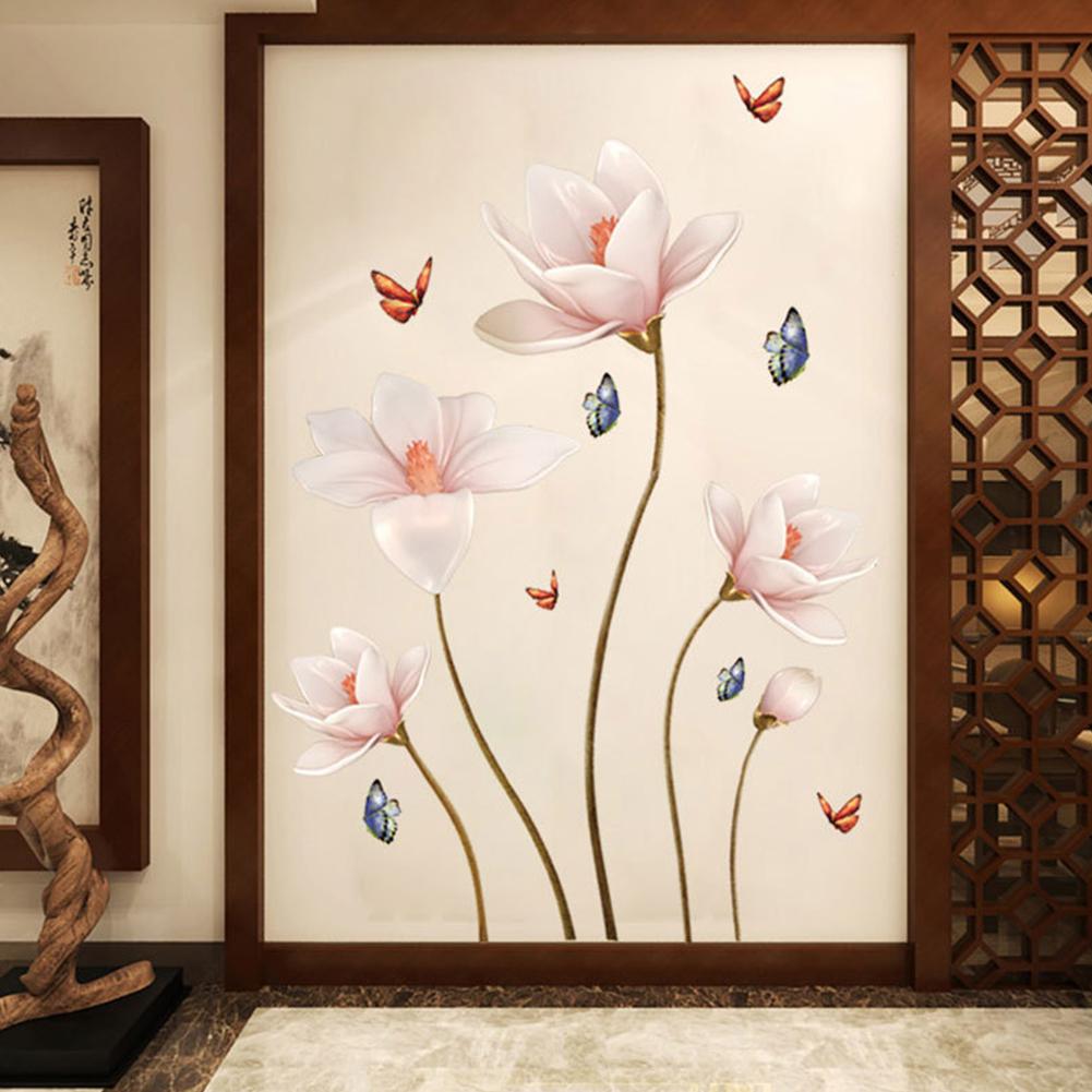 PVC Removable 3D Flower Wall Sticker Living Room Bedroom Home Decor