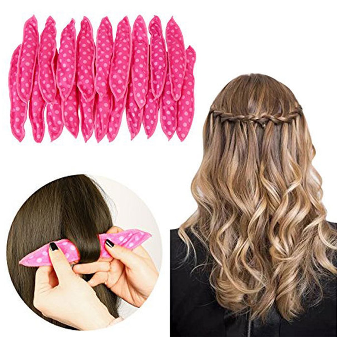 Sød kanin øre magisk svamp pude blødt rullehår bedste fleksible skum svamp hår curlere diy styling hår ruller 6 stk/sæt