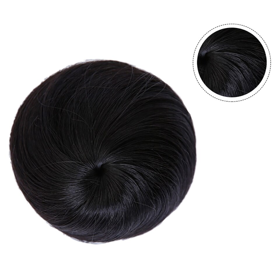 Meifan syntetisk glat hår elastisk chignon hårstykke snoretræk donut gummibånd chignon bolle klip i hår extensions