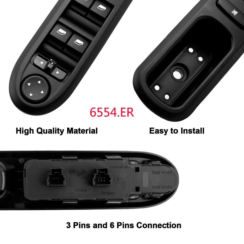 Yaopei 6554.ER/ 6554.KT/ 6554.QC Electric Power Window Control Schakelaar Fit Voor Peugeot * 207 307 307CC 307SW 6554KT 6554QC 6554ER
