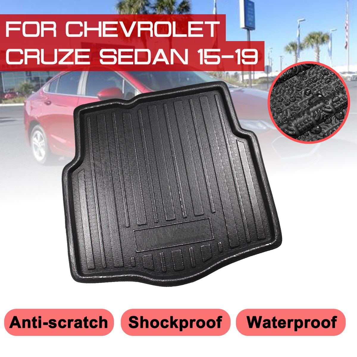 Goodyear 77140 Carpet Auto Single van rubber, universeel en vormbaar, zwart