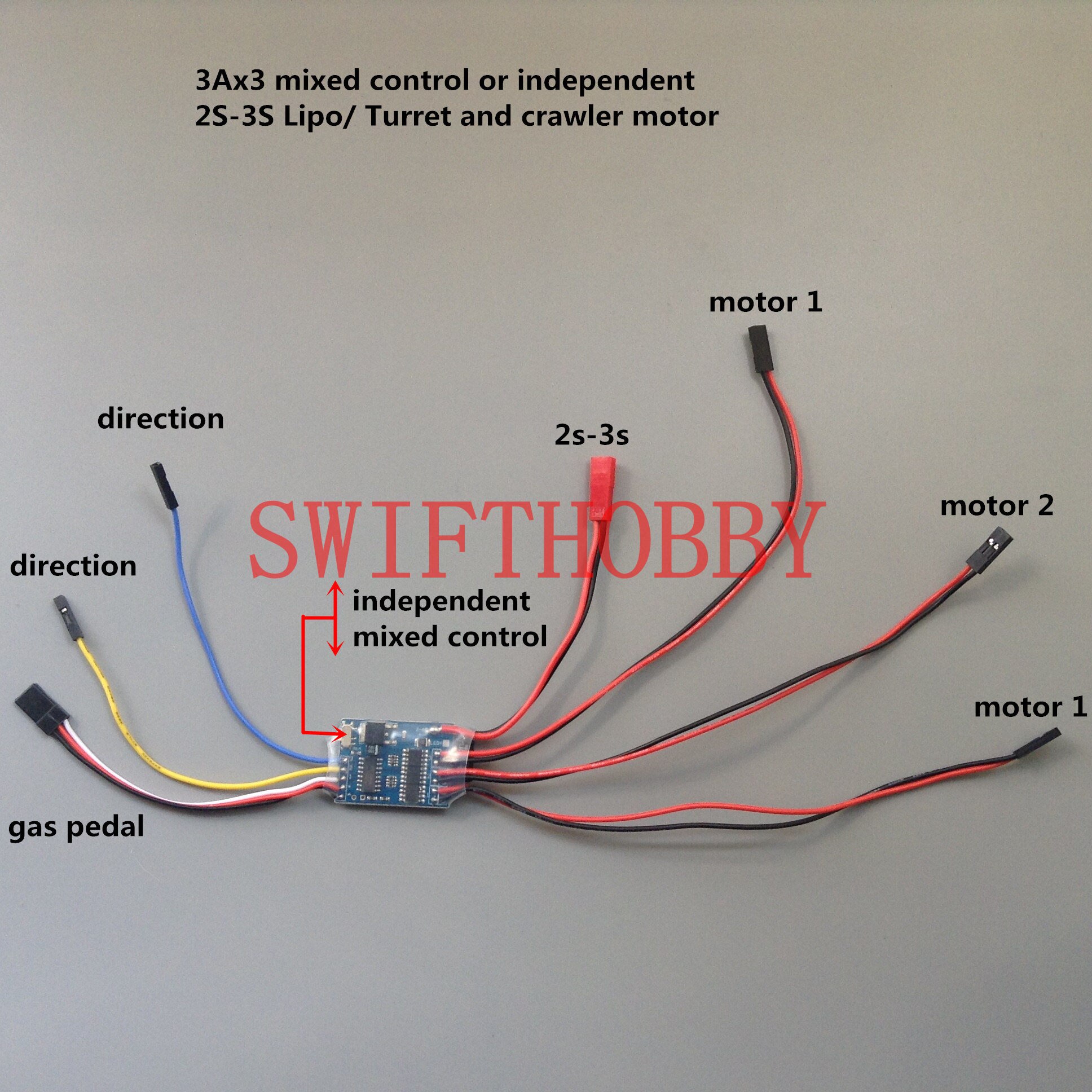 3- achsen 3 rührregler mit bürstenmotor und zweiwege-mischsteuerung für rc-Panzer 7.4v -11.1v