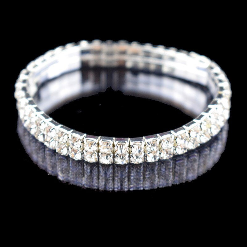 mehrere stile Kristall strecken Glanz Armbänder Für Frauen paar Girlsfriend Armreifen Hochzeit Braut: 2 Reihe