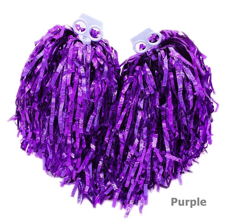 2 pcs Cheerleading Pom Poms pour le Football Basket-Ball Match Cheerleading pompons cheerleading métallique pompon Rouge