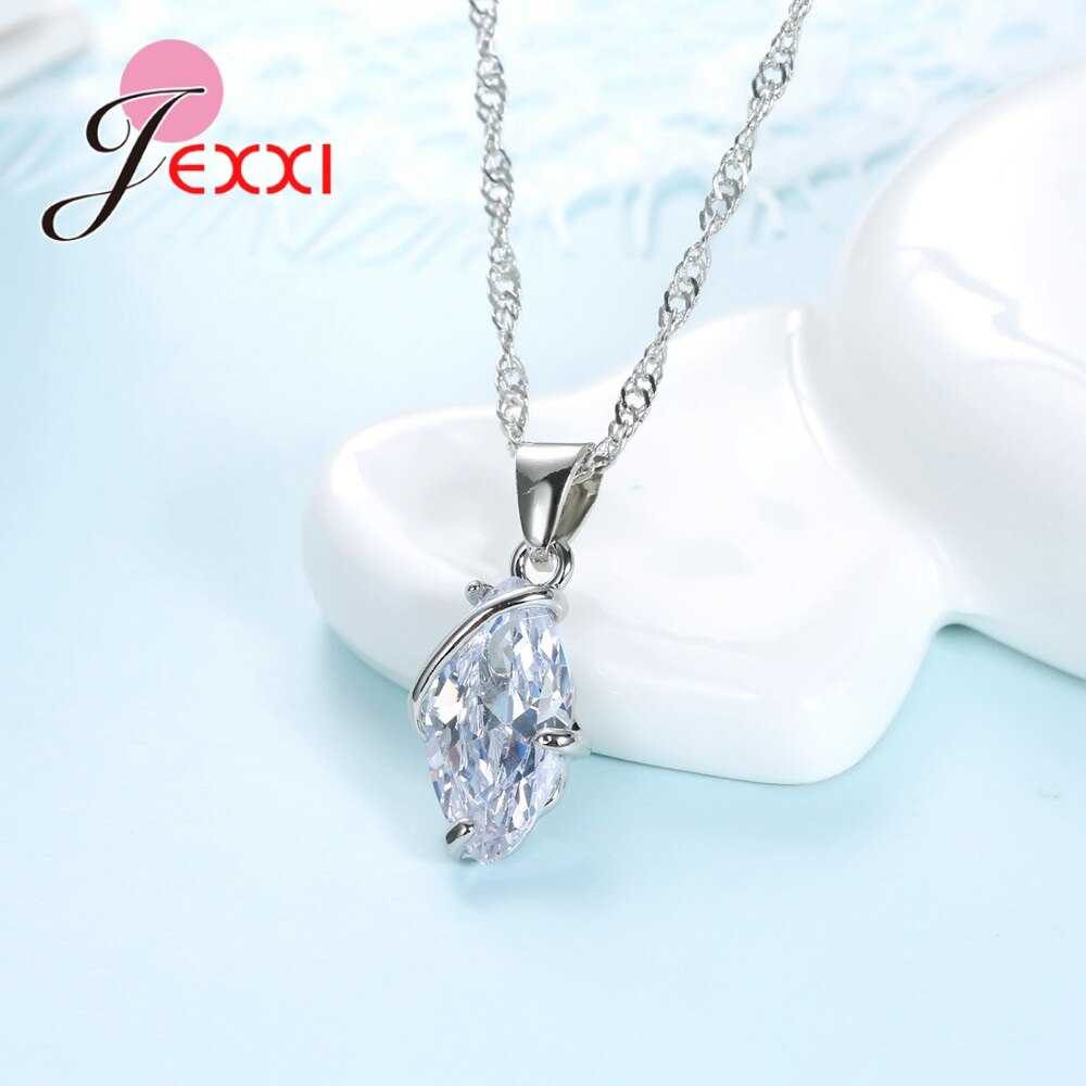 925 Sterling Silver Irregular Shape Luxury Winter Cubic Zircon Necklace/Earrings Sets For Wedding Jewelry Set