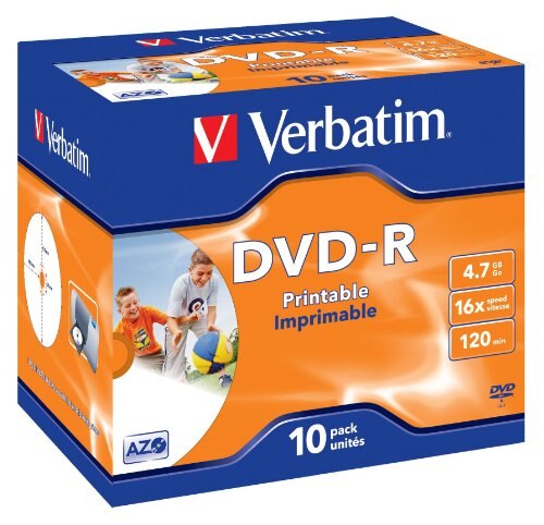 Verbatim DVD-R 4.7Gb 16X4.7Gb DVD-R 10Pieza (S)-Dvd + Virgin Rw (4,7 Gb, DVD-R, 10 Stuk (S), 120 Min, 980G, Sieraden Doos)