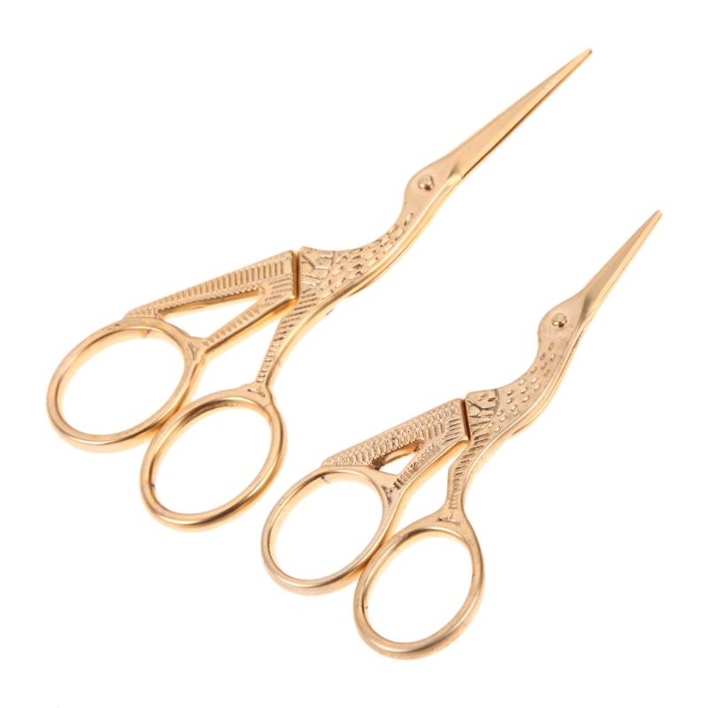 Tijeras antiguas artesanales DIY 2 uds Metal de aleación Retro clásico grulla vintage en forma de tijeras artesanía costura a medida bordado