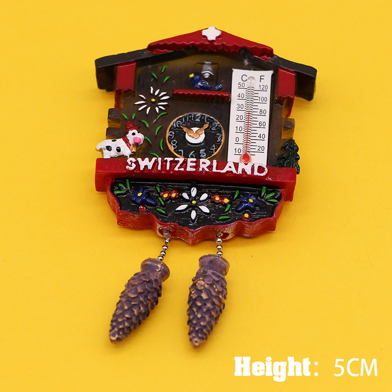Swiss sheep refrigerator magnets handmade 3D home kitchen decoration Swiss tourist souvenirs coogoo bell model magnets hand-painted tourist swiss souvenirs Painted refrigerator sticker home decoration: cow