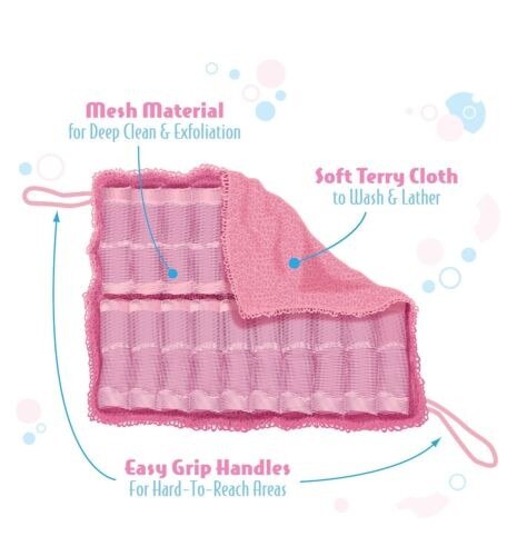 2 stks/partij als warme broodjes Loofa handig Doek wrijven handdoek dubbelzijdig wrijven handdoek Bereikbare Volledige body Wash Doek
