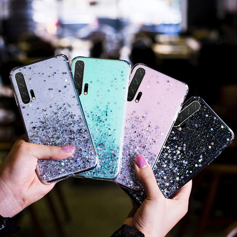 Coque de téléphone souple de luxe à paillettes, étui arrière en TPU pour Huawei P20 P30 P40 P50 Lite Pro, 20 30 50 V10 Lite Pro