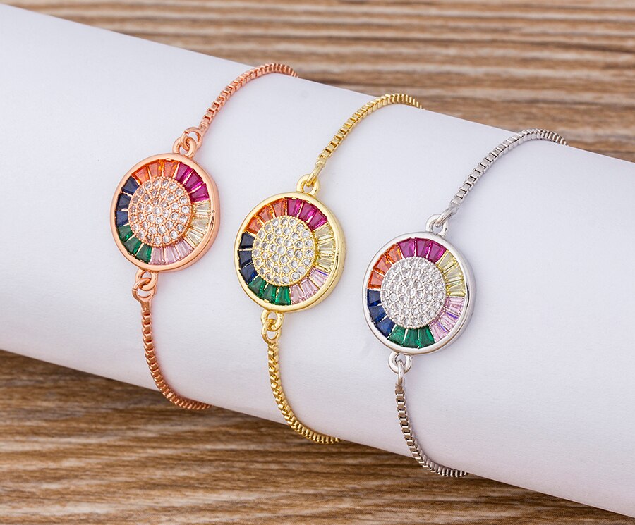 Bracciale Regolabile Arcobaleno Per Coppie - Gioiello Unisex Colorato In Tessuto - 5