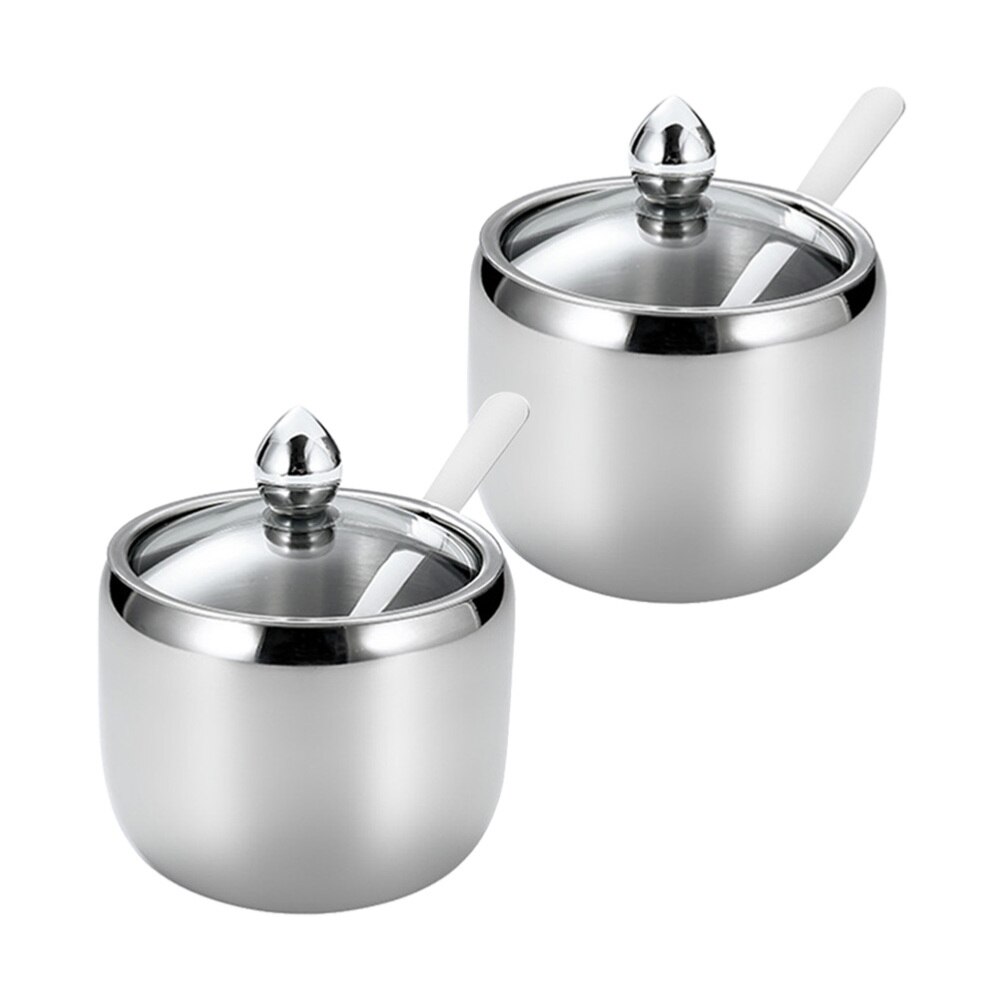 Stainless Steel Seasoning Jar Kitchen Salt Canister Multifunction Spice Storage Pot Container (1 Jar)