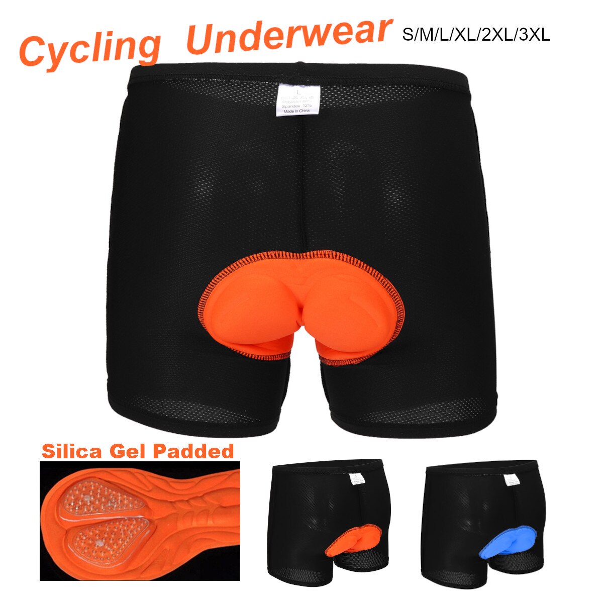 Mænd komfortable cykel cykelbukser undertøj silikone gel 3d polstret undertøj cykel cykel korte bukser udendørs sportsbeklædning