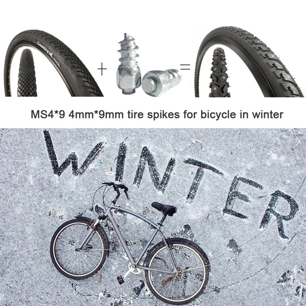 Winter 9mm 100Pcs Carbide Screw Tungsten Tire Studs Snow Spikes Anti-Slip Anti-ice for Bikes Motorcycles with Installation Tool