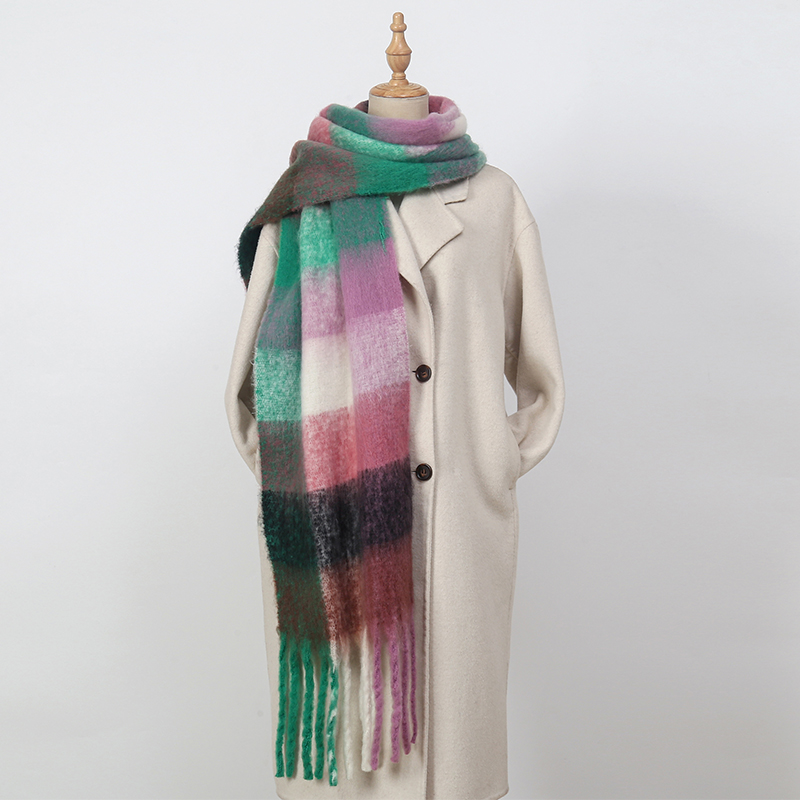 Winter dikke warme sjaal dames kasjmier sjaal en omslagdoeken pashmina halsdoek bufanda dames regenboog harige tessel echarpe