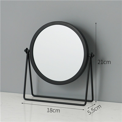 Stående drejeligt metal makeup spejl bord ornament bærbare jern kosmetiske dekorative spejle til piger: Bronze