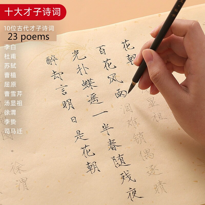Xuan Paper Calligraphy Copybook Calligraphy Copybooks Set Song Huizong's Thin Gold Style Brush Caligrafia Copybook Sets: G
