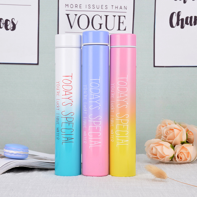 20 Color 260ML Slim Insulated Vacuum Flasks Thermal Bottles Thermos Coffee Mug Stainless Steel Thermos Cup Water Bottle