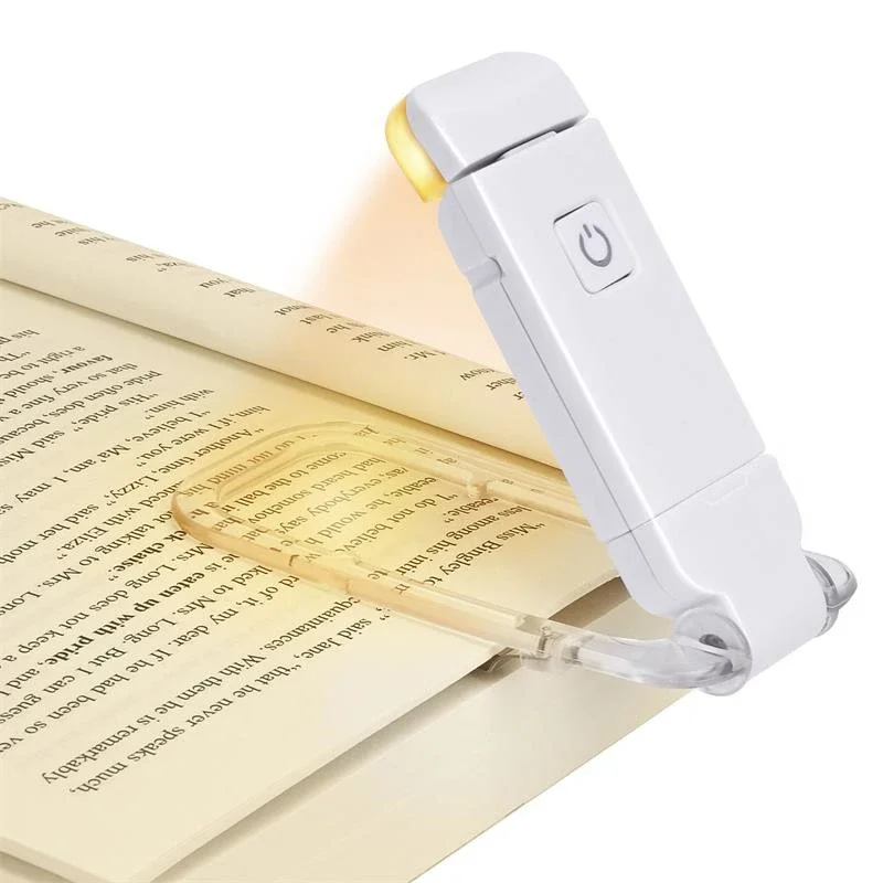 Usb genopladelig foldbar bærbar læseboglampe øjenbeskyttelse 3 lysfarver justerbar lysstyrke natlampe