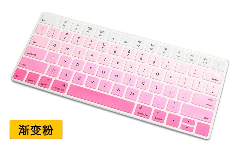 Desktop PC for Apple Bluetooth Wireless keybord MLA22LL/ A1644 A1314 IMAC Keyboard cover Protector Silicone Cover US/EU Version: A1314 Gradient pink
