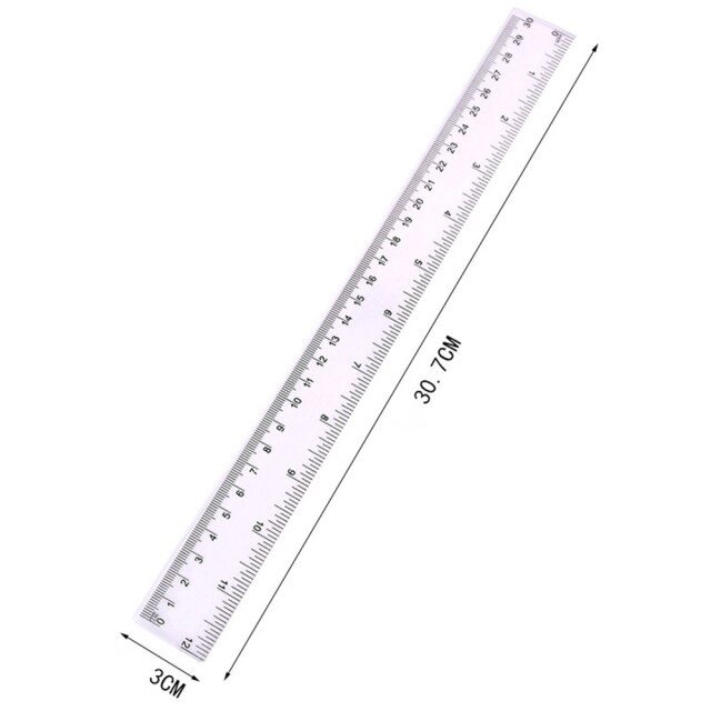 3 Pack Plastic Rulers - 6 Inch, 8 Inch & 12 Inch Clear Straight Edge With Inch & Metric Scales