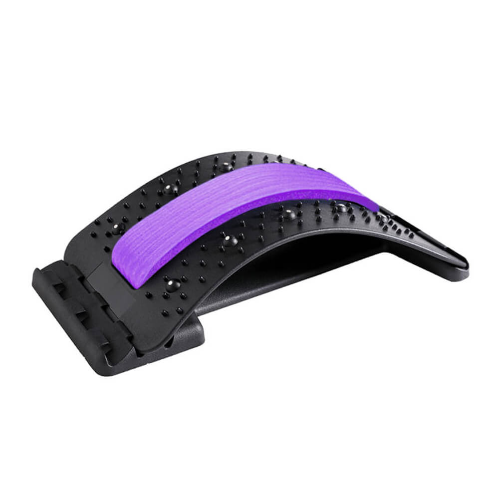 Appareil de massage lombaire, équipement d'étirement du dos, soulagement de la douleur sciatique, Support de Relaxation de la colonne vertébrale, outils de Fitness, régulation à 3 vitesses: Magnetic-Purple